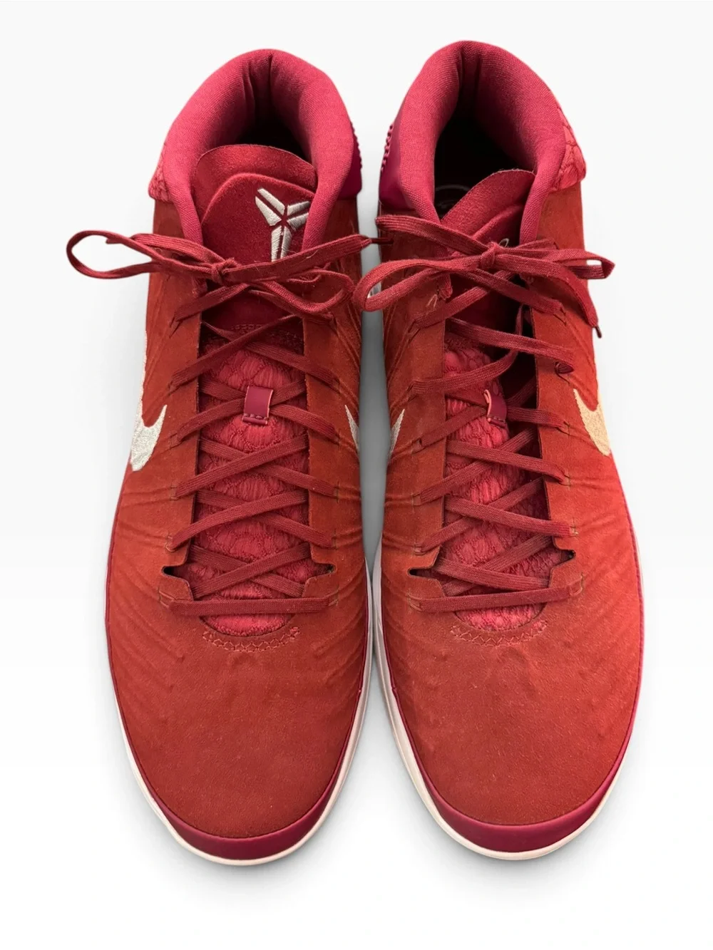 Nike Kobe A.D. Mid Team Red Maroon Chrome Silver Basketball Sneakers Size 18